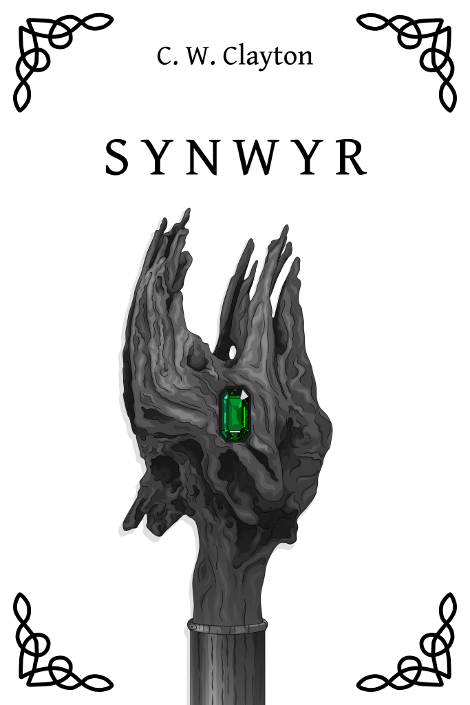 Cover art for the novel "Synwyr" by C. W. Clayton.