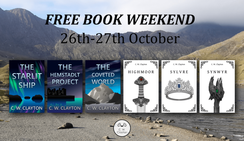 Promotional image for free book weekend 26th-27th October 2024