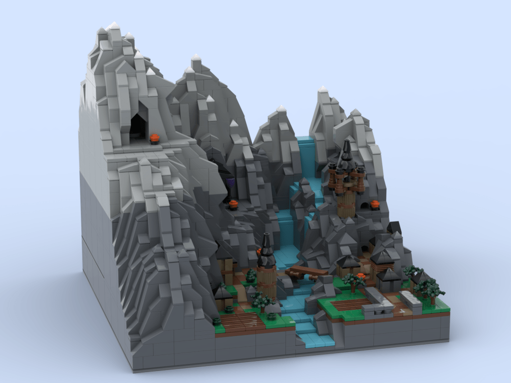 Lego model of Trekja's Rest from the Highmoor series by C. W. Clayton - left side view