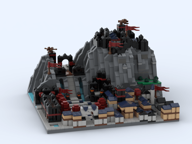 Lego model of Aberfenntag, from Highmoor by C. W. Clayton.