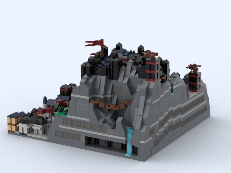 Lego model of Aberfenntag, from Highmoor by C. W. Clayton.