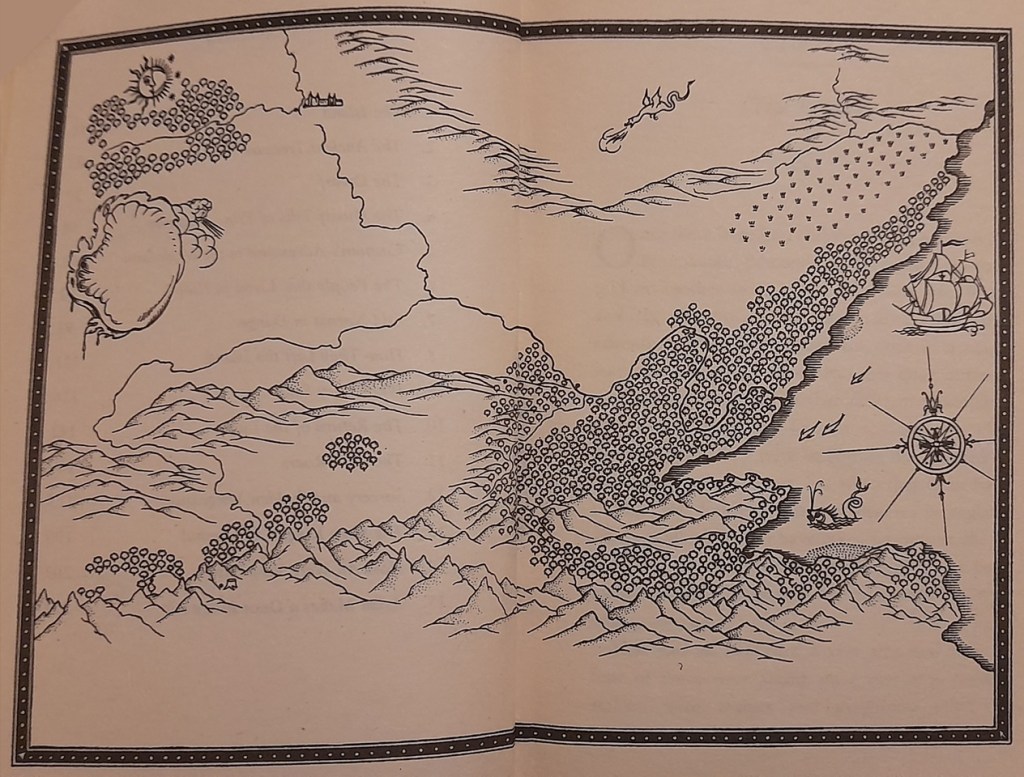 Illustration by Pauline Baynes from Prince Caspian by C. S. Lewis: the map of Narnia