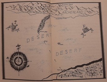 Illustration by Pauline Baynes from The Horse and His Boy (1954) by C. S. Lewis: map of Calormen.