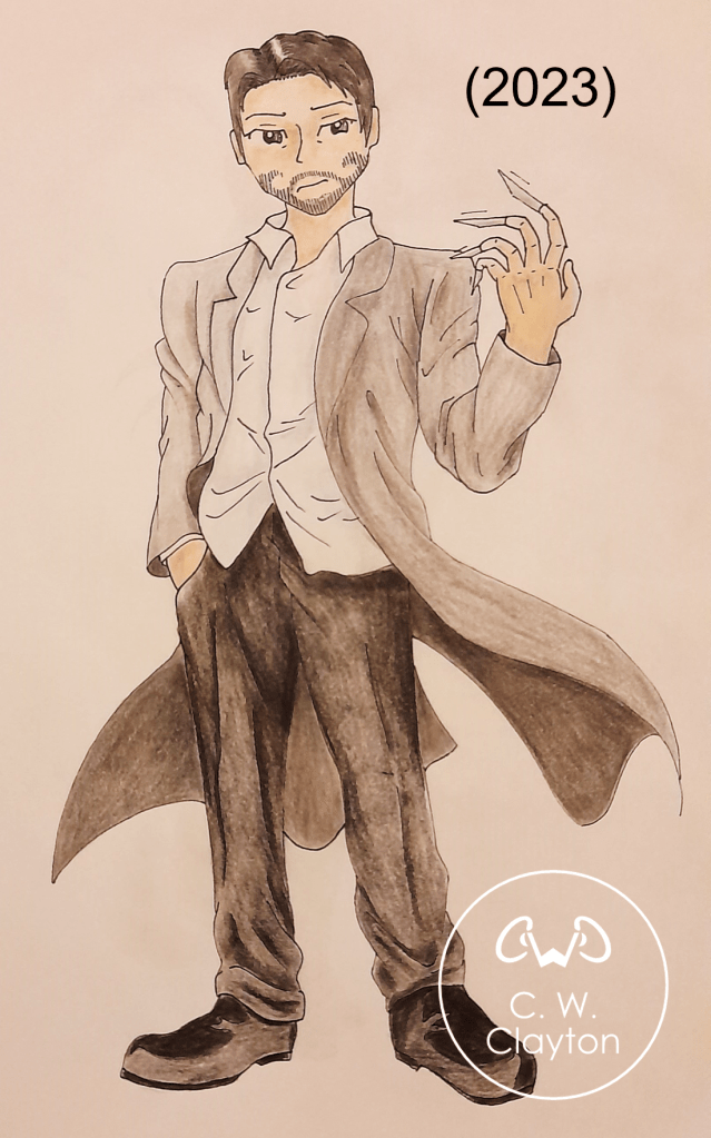 One of my sketches of the antagonist from my book The Starlit Ship (2020).